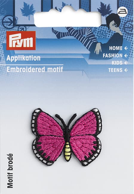Аппликация Бабочка малиновая 25х34мм
