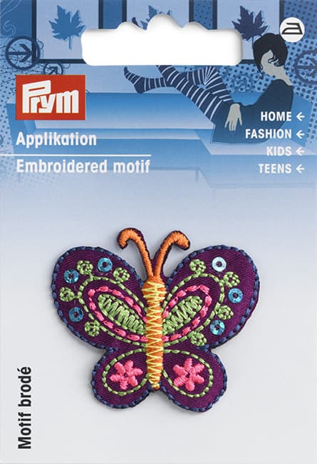 Аппликация Бабочка разноцветная 35х42мм