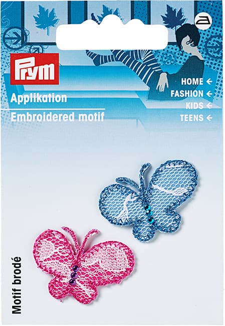 Аппликация Бабочка розовая и синяя (2шт)