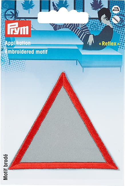 Аппликация Серый треугольник в красном, светоотражающая