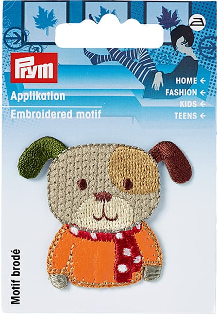 Аппликация Собачка коричневый/оранжевый