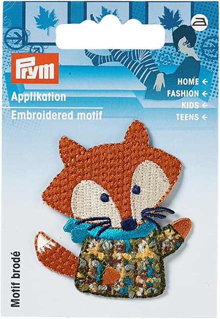 Аппликация Лисичка коричневый/разноцветный
