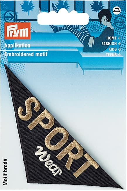 Аппликация Sports Wear черный, треугольная