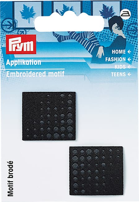 Аппликация Черные квадраты 25х25мм (2шт)