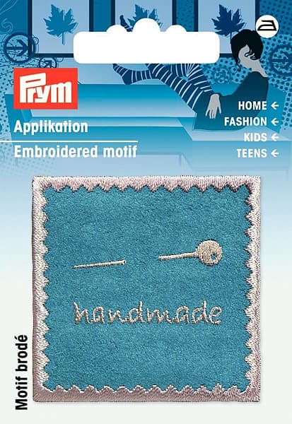 Аппликация Handmade бирюзовый квадрат