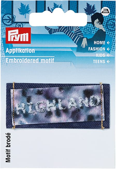 Аппликация ярлык HIGHLAND синий/белый