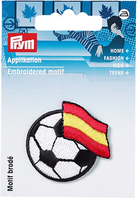 Аппликация Футбольный мяч с флагом Испании 35х35мм