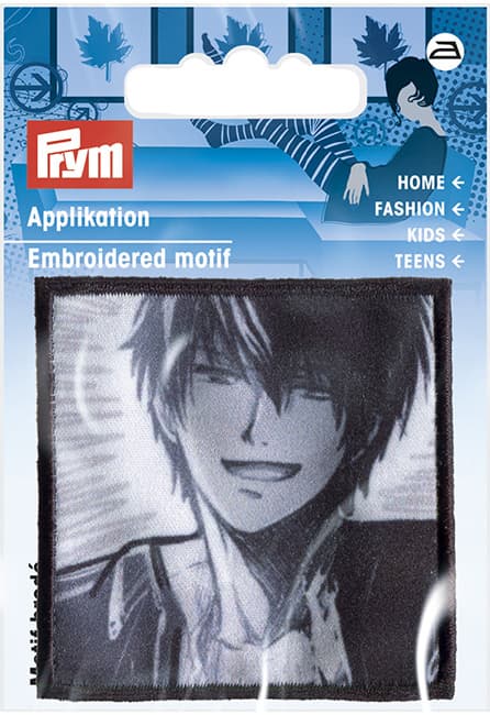 Аппликация Юноша черный/белый 55х55мм