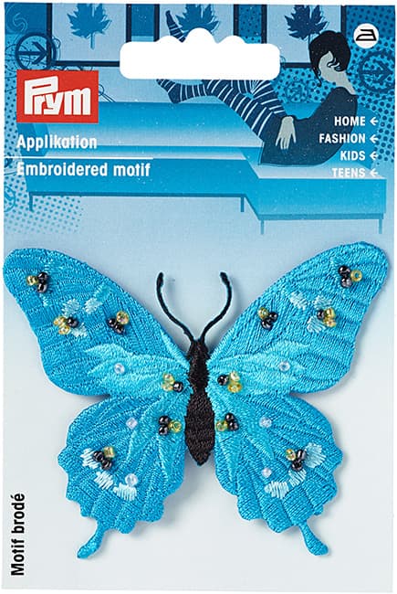 Аппликация Бабочка с паетками, бирюзовый