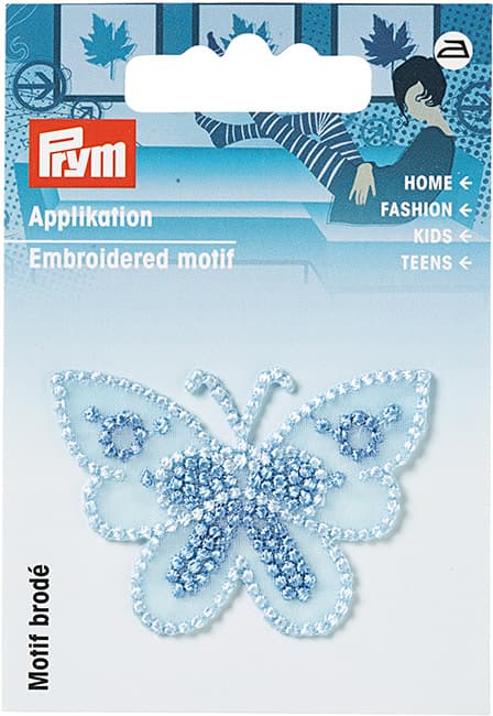 Аппликация Бабочка голубая, органза