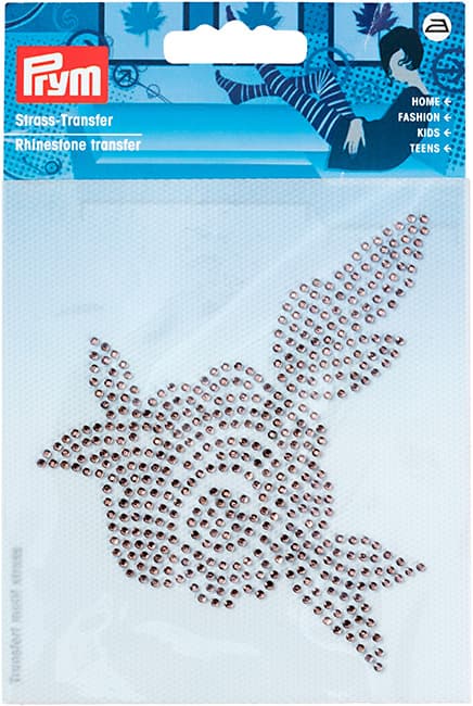 Аппликация термостразы Роза, розовое золото 100мм