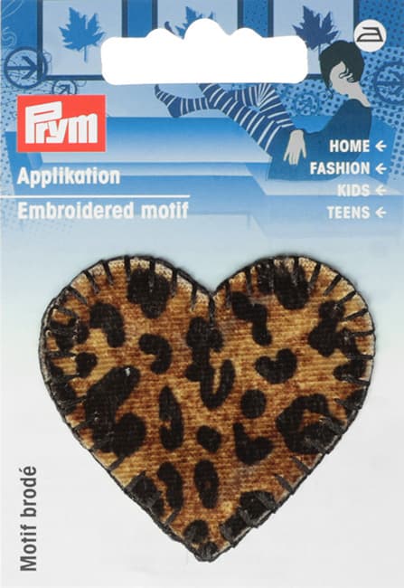 Аппликация Сердце леопардовое 52х48мм