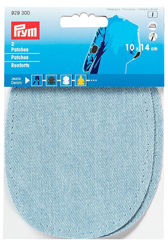 Джинсовые термозаплатки 10х14см (2шт) голубые
