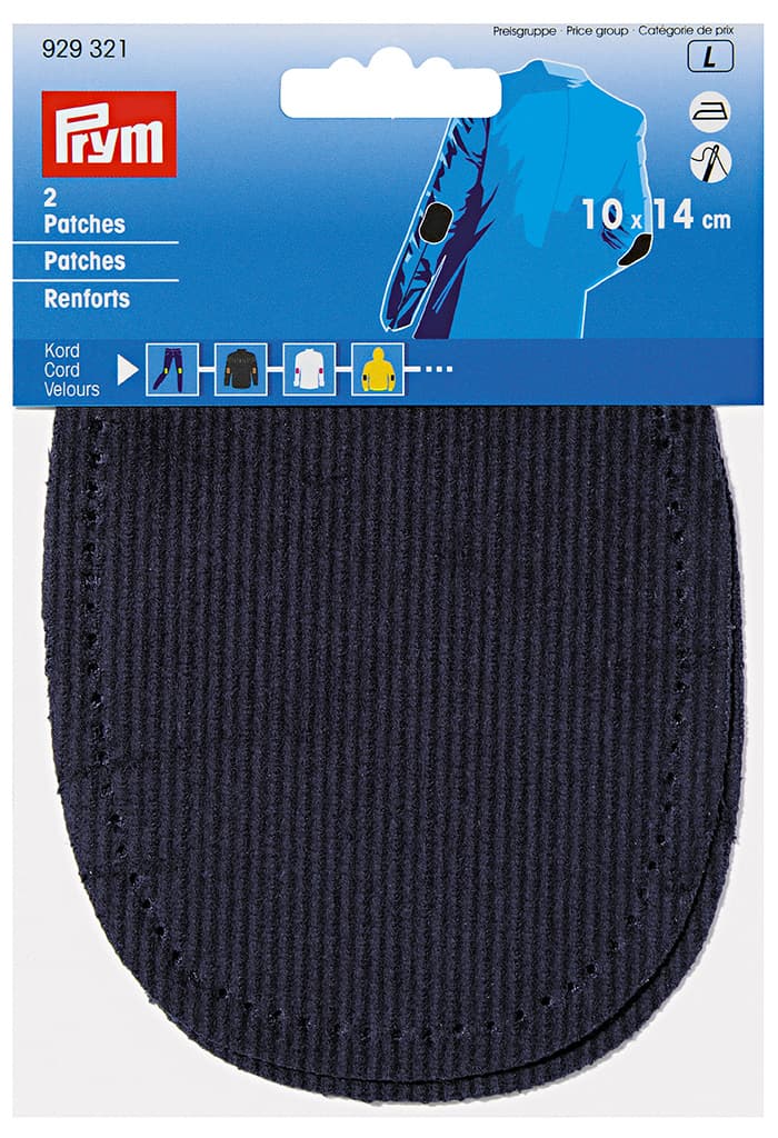 Термозаплатки вельветовые 10х14см (2 шт) темно-синие