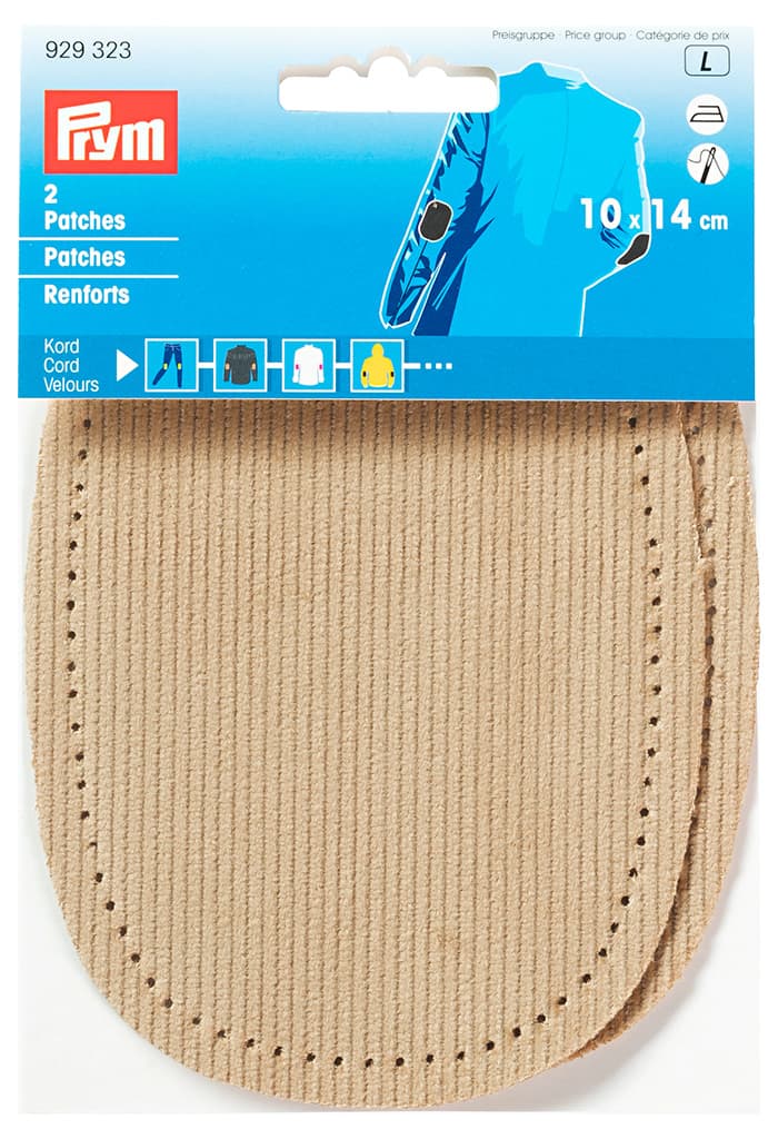 Термозаплатки вельветовые 10х14см (2 шт) бежевые