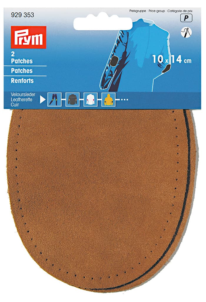 Заплатки замшевые пришивные 10х14см (2 шт) охра