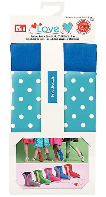 Набор тканей Love для изготовления сапожек (синий)