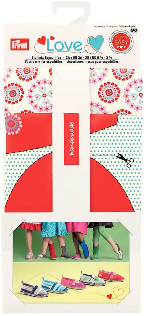 Набор тканей Love для изготовления эспадрилий (красный)