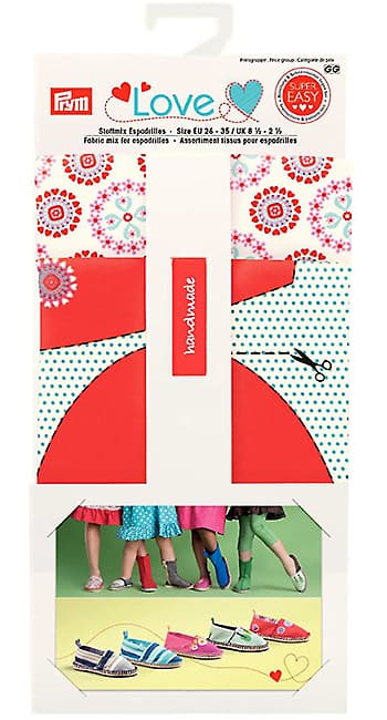 Набор тканей Love для изготовления эспадрилий (красный)
