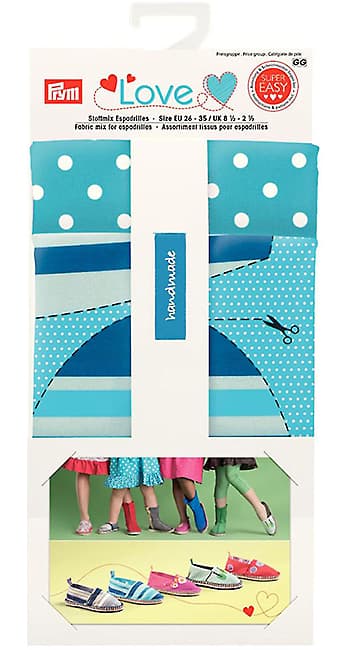Набор тканей Love для изготовления эспадрилий (синий)