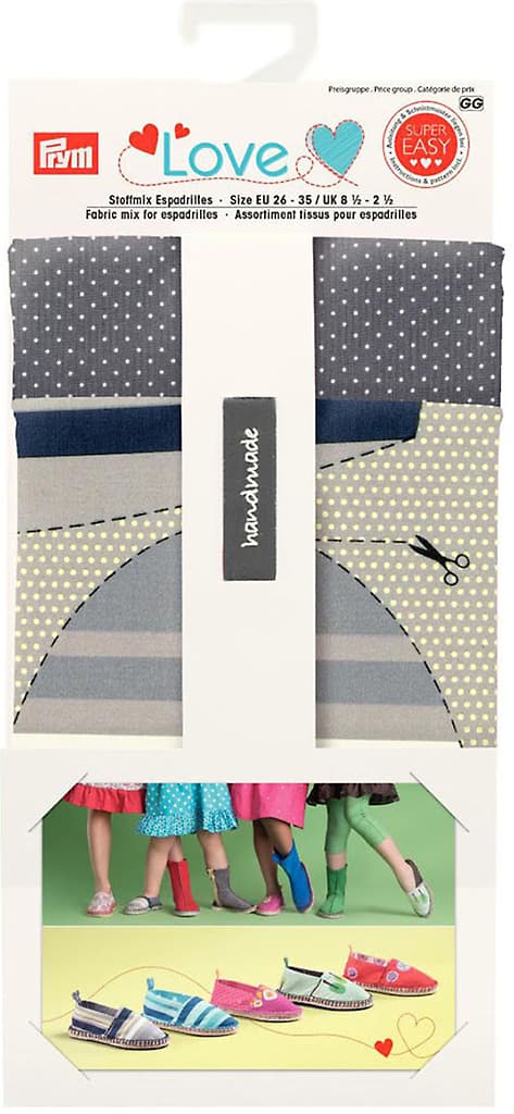 Набор тканей Love для изготовления эспадрилий (серый)