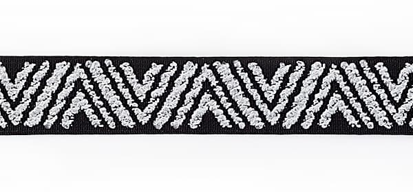 Эластичная лента Color 25мм, зиг-заг черно-белый