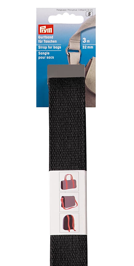 Лента-ремень для сумок 30мм х 3м чёрная