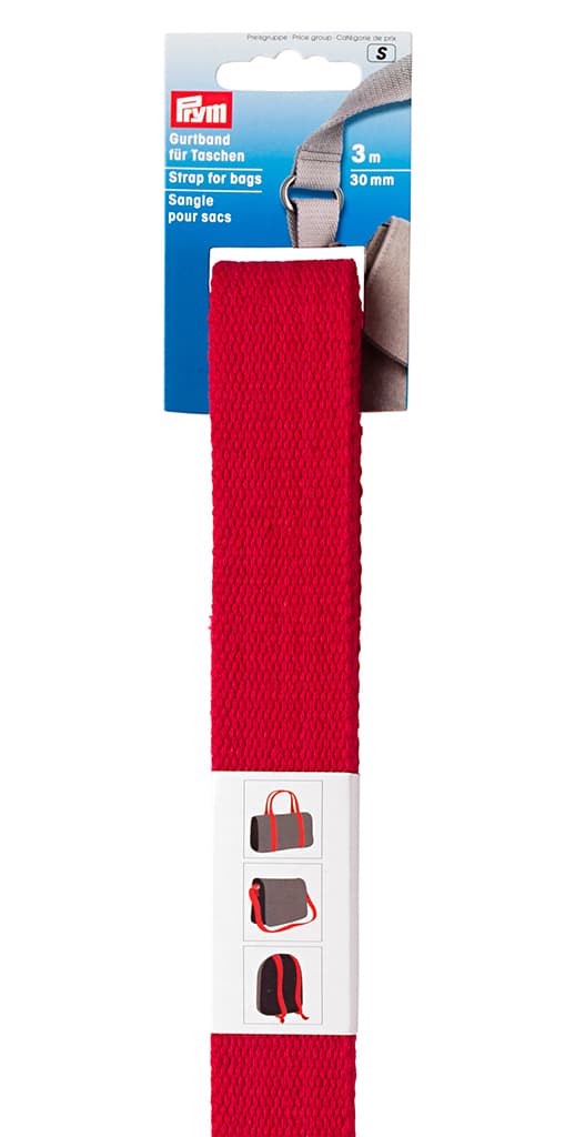 Лента-ремень для сумок 30мм х 3м красная