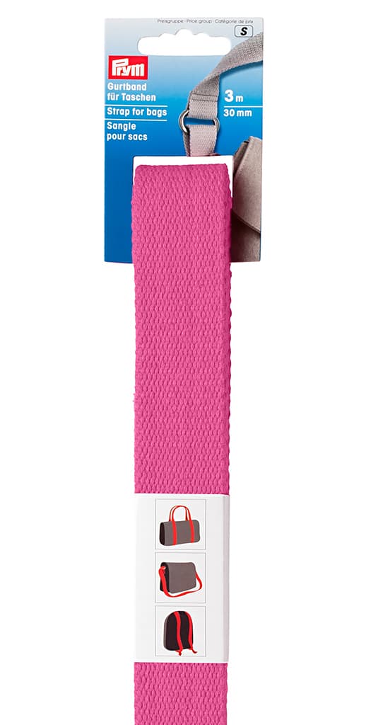 Лента-ремень для сумок 30мм х 3м розовая
