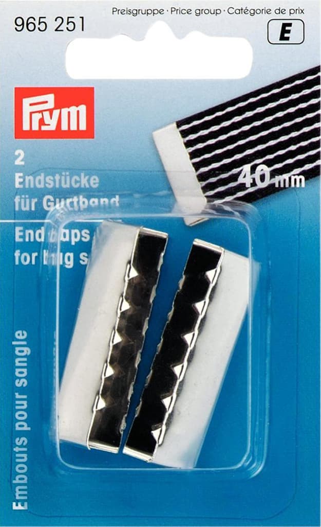 Наконечники для ремня 40мм 2шт серебристые