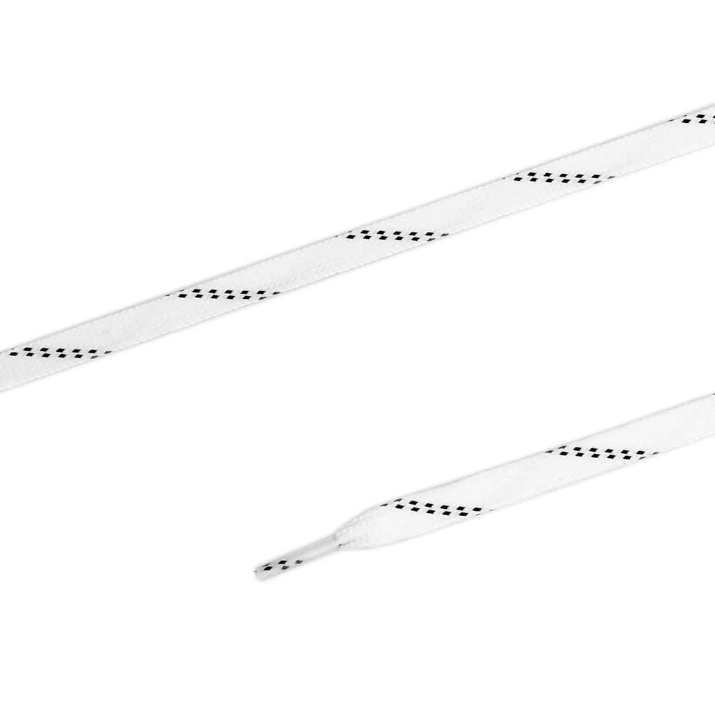 Шнурки для обуви водоотталкивающие, плоские, 10мм х 100см, белые с черным - №1