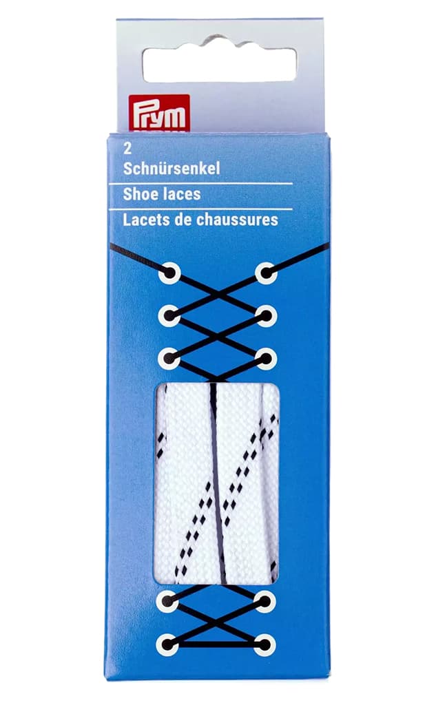 Шнурки для обуви водоотталкивающие, плоские, 10мм х 100см, белые с черным