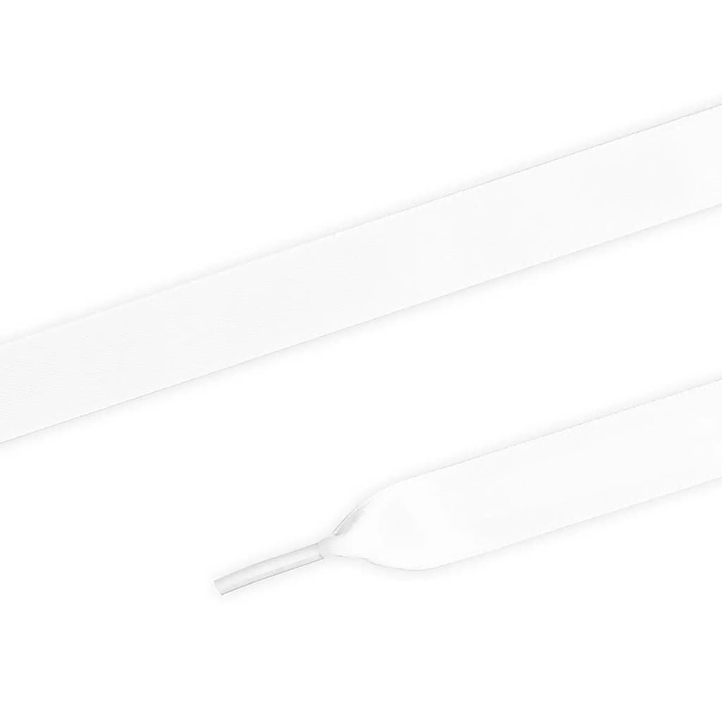 Шнурки для обуви атласные, плоские, 15мм х 100см, белые - №1