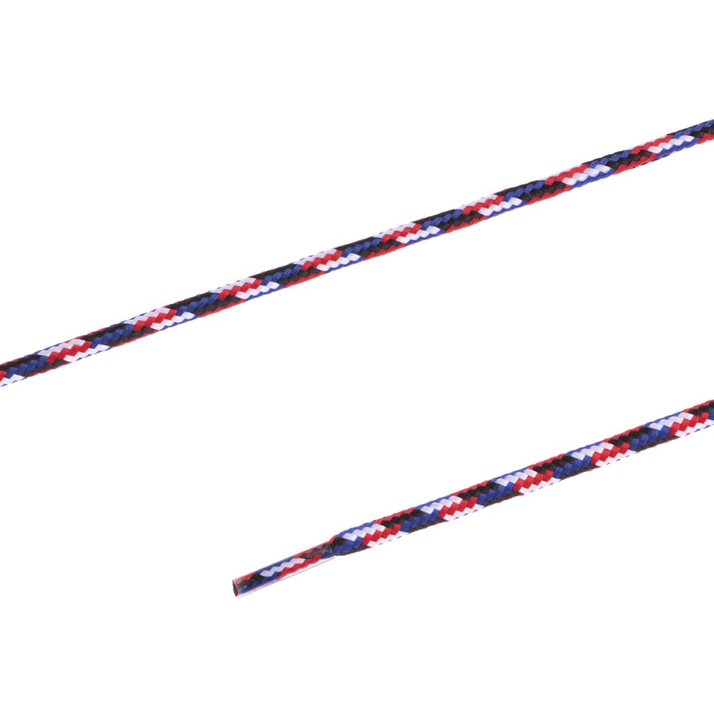 Шнурки для обуви, круглые, 5мм х 120см, синий, красный, белый - №1