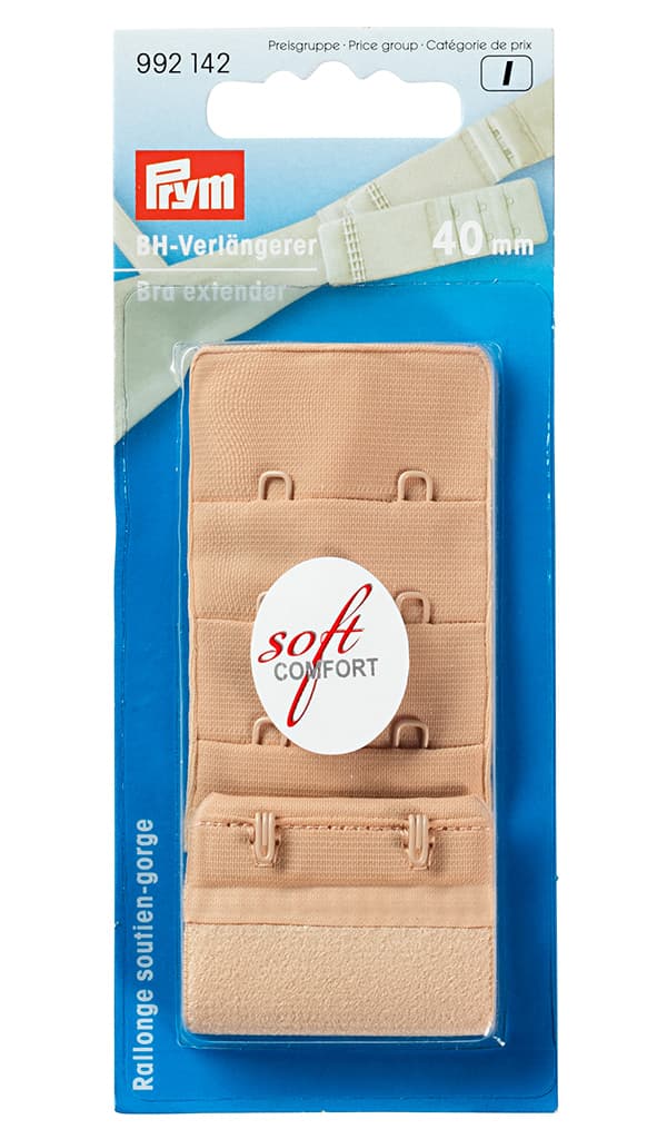 Удлинитель застежки бюстгальтера 40мм (бежевый) 3х2 крючка