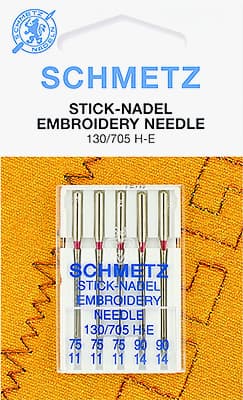 Иглы для вышивки №75-90 Schmetz 130/705H-E 5 шт