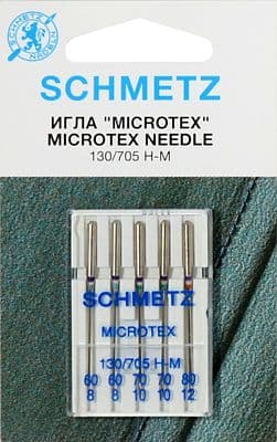 Иглы для микротекстиля №60-80 Schmetz 130/705H-M 5 шт