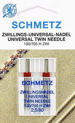 Двойные иглы №2,5/80 Schmetz 130/705H ZWI 2 шт