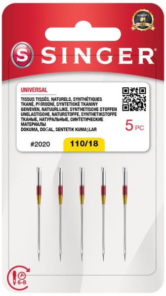 Иглы универсальные №110 Singer 2020 (808) 130/705H 5шт