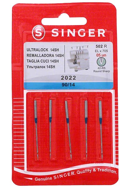 Иглы для оверлоков №90 Singer 2022 502R 5шт