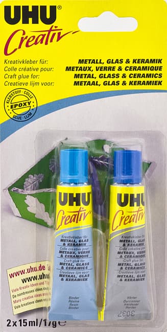 Клей UHU Creativ для металла, стекла и керамики 2х15 мл