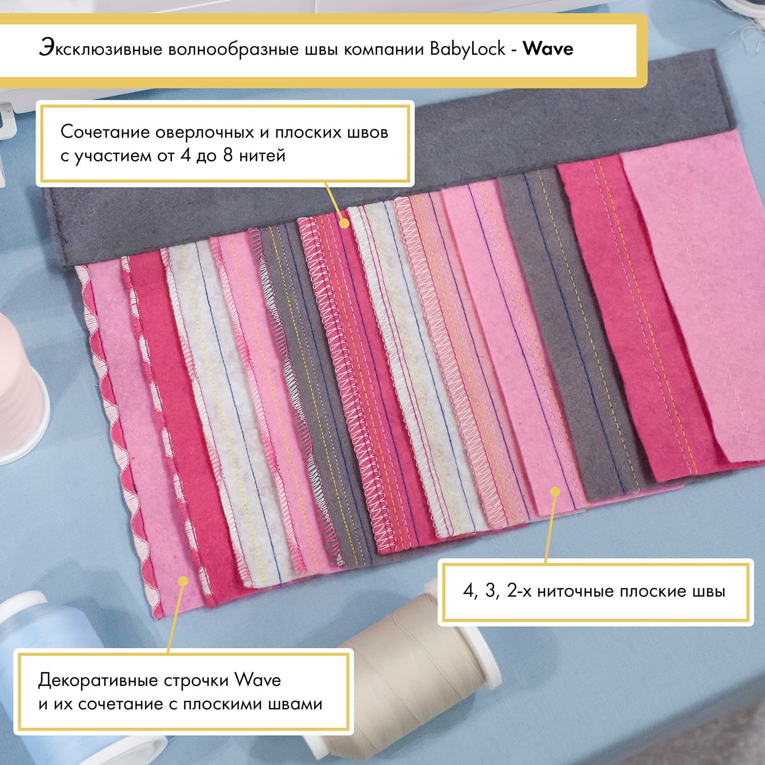 8-ми (4, 3, 2-x) - ниточный оверлок + 3-х игольная 4-х ниточная плоскошовная машина (коверлок) BabyLock Gloria BLETS8 - №10