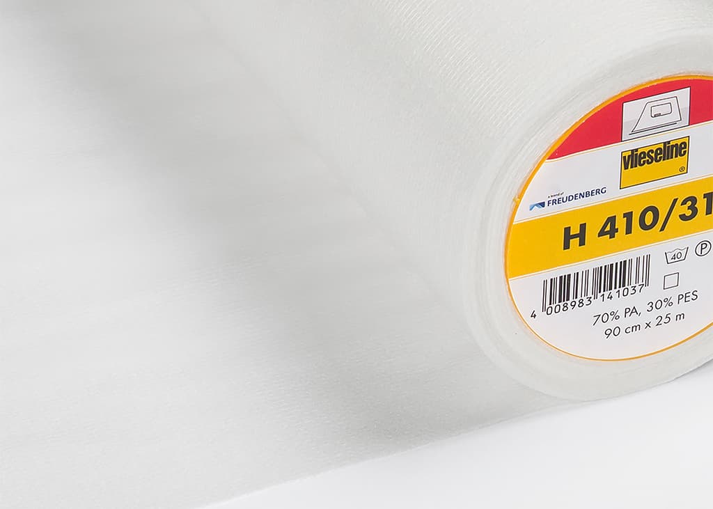 Мягкая клеевая прокладка со швами по длине Vlieseline H410 Флизелин легкий со стабилизирующими швами, белый - №1