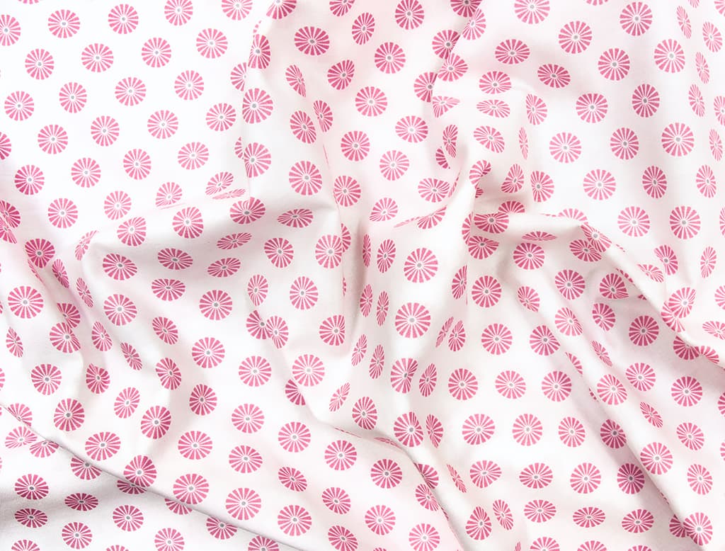 Ткань Gütermann Summer Loft (розовые ромашки на белом) - №1
