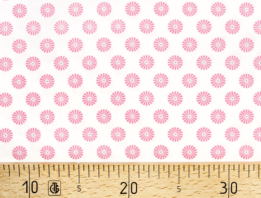 Ткань Gütermann Summer Loft (розовые ромашки на белом)