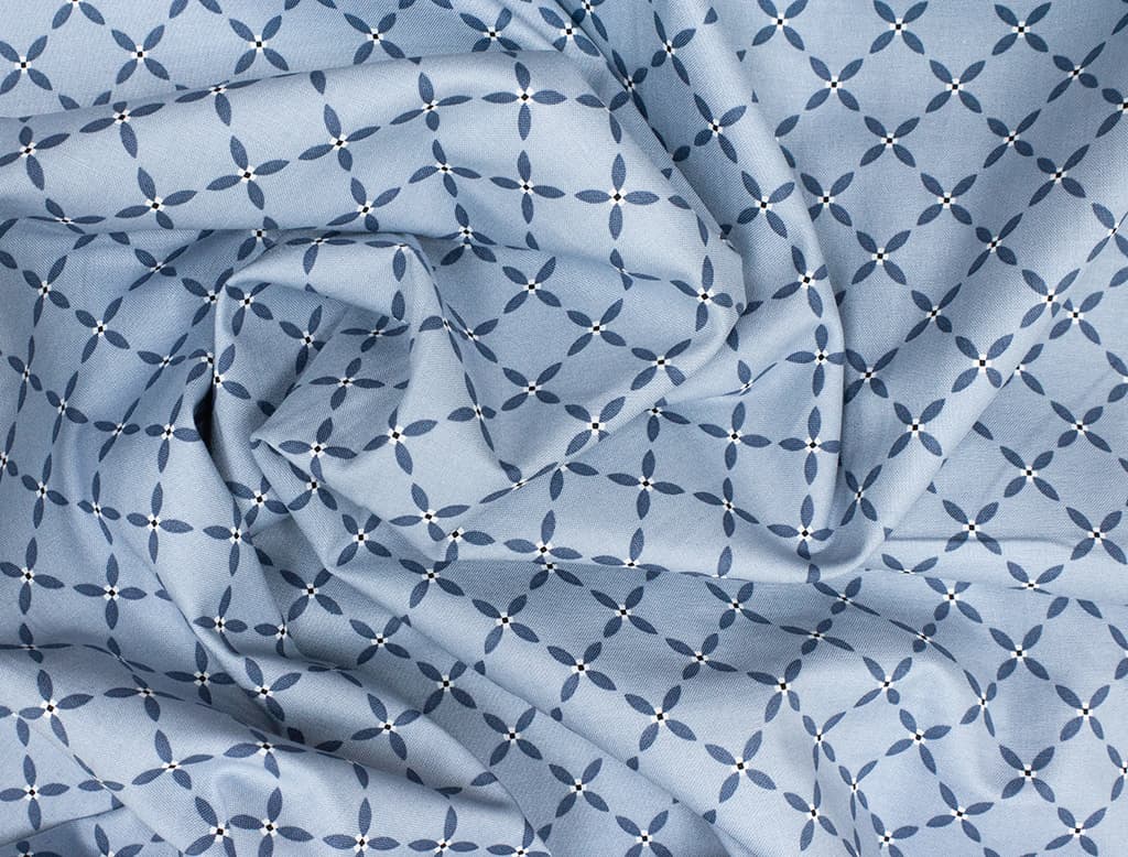 Ткань Gütermann Good Vibes (решетчатый узор на голубом) - №1