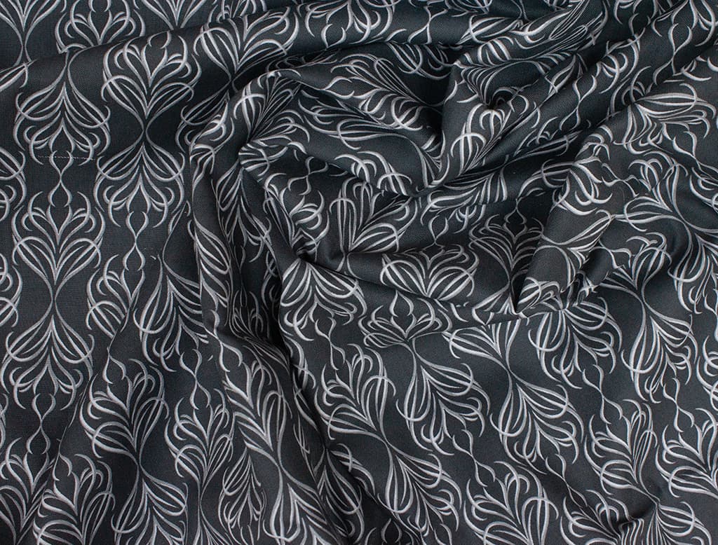 Ткань Gütermann Good Vibes (вензеля на темно-сером) - №1