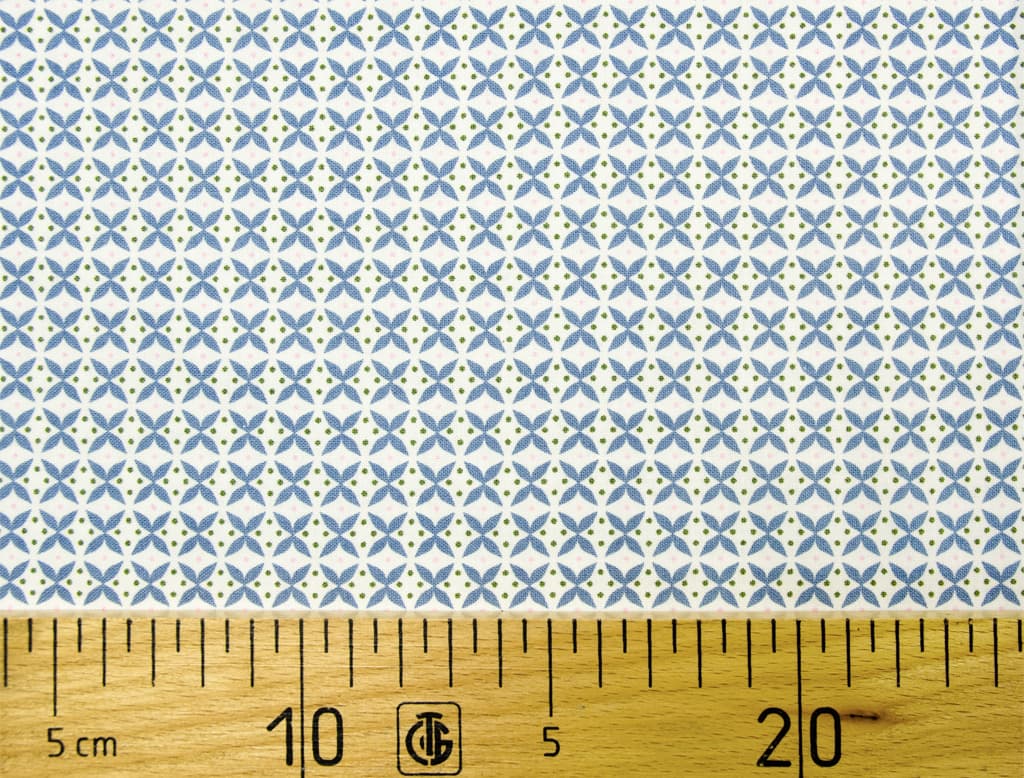 Ткань Gütermann Fenton House (голубой в белые ромбики)