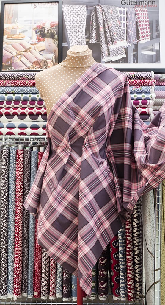 Ткань Gütermann Fenton House (сливовый в клетку) - №2