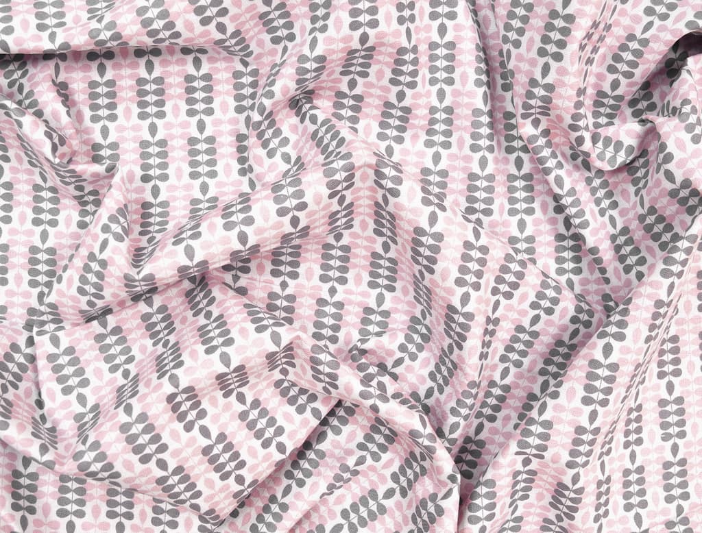 Ткань Gütermann Long Island (розовые и серые веточки на белом) - №1